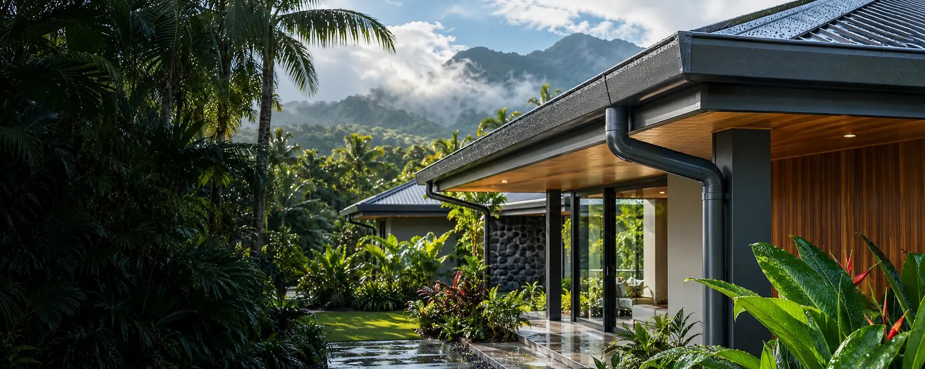 Tropical Cairns home with new metal gutters and downpipes